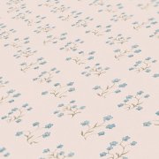 Vliesová tapeta s shabby chic jemným květinovým vzorem - modrá, krémová, zelená, tyrkysová - matná, mírně strukturovaná vliesová tapeta na zeď od A.S.Création z kolekce Maison Charme
