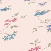 Vliesová tapeta s úponky rostlin - modrá, krémová, zelená, růžová s jemným květinovým vzorem - matná, mírně strukturovaná vliesová tapeta na zeď od A.S.Création z kolekce Maison Charme