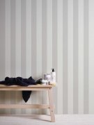 Vliesová tapeta v mladistvém stylu, šedé a bílé pruhy, textillní struktura - vliesová tapeta na zeď od A.S.Création z kolekce Maison Charme