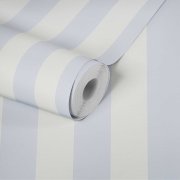 Vliesová tapeta v mladistvém stylu, modré a bílé pruhy, textillní struktura - vliesová tapeta na zeď od A.S.Création z kolekce Maison Charme