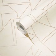 Vliesová tapeta geometrická krémová, zlatá 4002391181 (0,53 x 10,05 m) A.S.Création