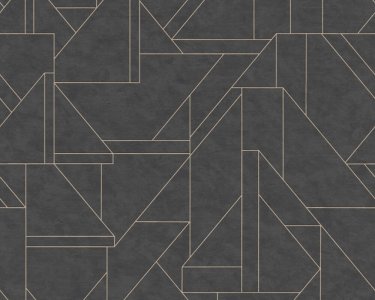 Vliesová tapeta geometrická černá, zlatá 4002391184 (0,53 x 10,05 m) A.S.Création