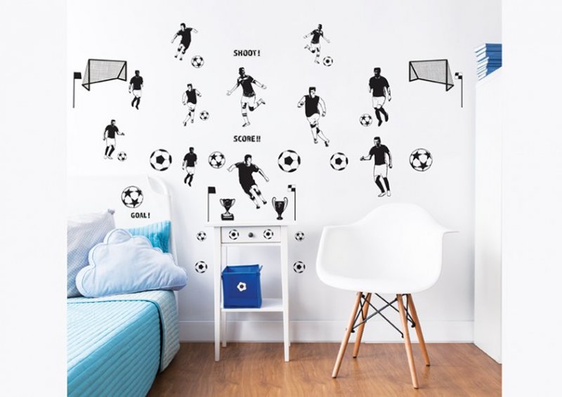 Samolepicí dekorace pro děti Walltastic Fotbal / Samolepky na zeď 44906 (46 x 34 cm)