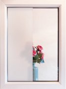 Statická dekorativní fólie na sklo Mráz - Frost, zamezuje průhledu - vitráž, 90 x 150 cm - značkové adhezivní tapety d-c-fix