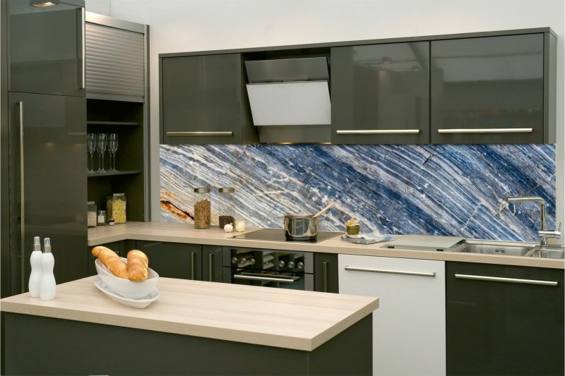 Samolepicí fototapeta na kuchyňskou linku Žíhaný mramor KI-260-154 / Fototapety do kuchyně Dimex (260 x 60 cm)