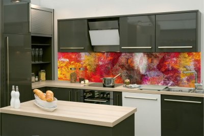 Samolepicí fototapeta na kuchyňskou linku Abstraktní zeď KI-260-160 / Fototapety do kuchyně Dimex (260 x 60 cm)