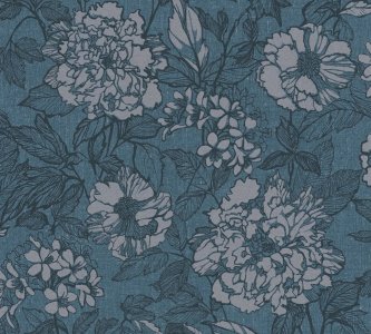 Vliesová tapeta květinový vzor, modrá, šedá 653-03 / Tapety na zeď Stylish 100386 (0,53 x 10,05 m) Dekens