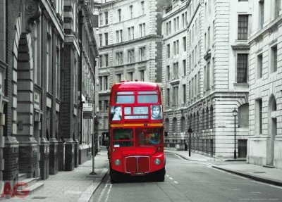 Vliesová fototapeta červený autobus, Londýn  FTNM-2614 / Fototapety na zeď London Bus (160 x 110 cm) AG Design