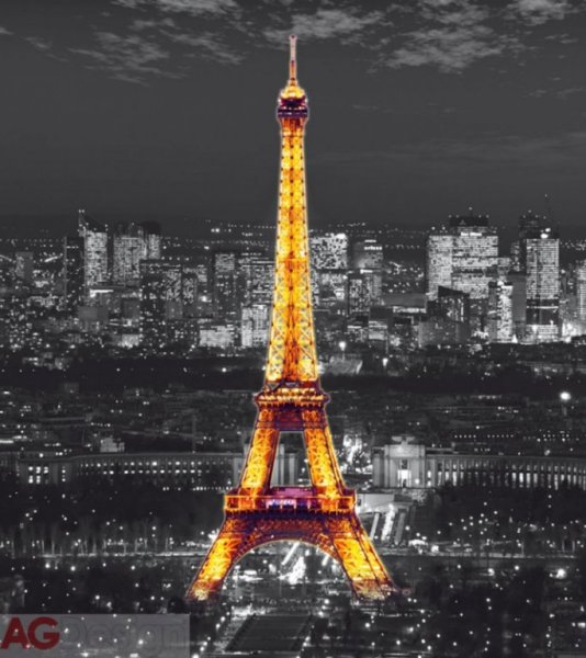 Obrazová papírová fototapeta Eiffelova věž (ajfelovka) FTL1635 / Obrazové papírové fototapety 2 dílné na zeď Eiffel tower FT1635 AG Design (180 x 202 cm)