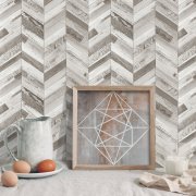 Rybí kost, dlaždice s realistickým povrchem i na dotek - dlaždice o rozměru 29,6 x 25,3 cm - samolepicí prémiový obklad d-c-fix