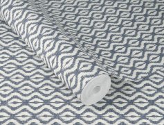 Vliesová tapeta geometrická, kosočtverce - modrá, bílá 410648 / Tapety na zeď Beachhouse (0,53 x 10,05 m) Rasch