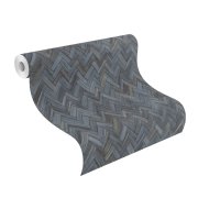 Vliesová tapeta modré parkety, dřevo 410389 / Tapety na zeď Beachhouse (0,53 x 10,05 m) Rasch