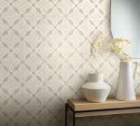 Vliesová tapeta retro - kachličky, květy, geometrická - růžová, béžová 410273 / Tapety na zeď Beachhouse (0,53 x 10,05 m) Rasch