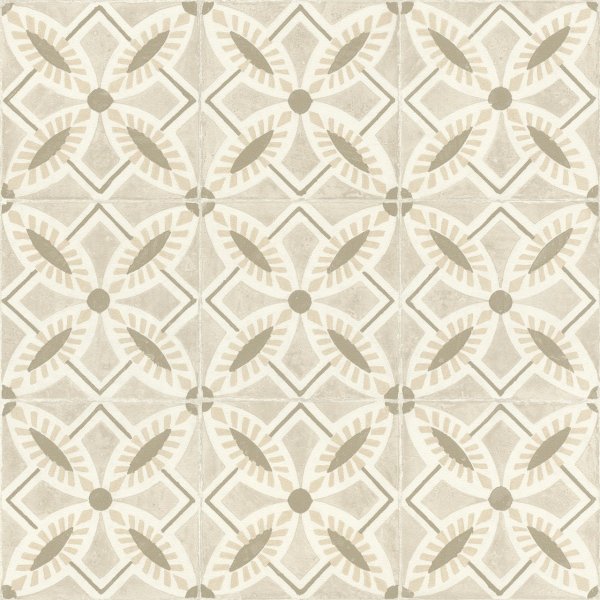 Vliesová tapeta retro - kachličky, květy, geometrická - krémová, béžová 410266 / Tapety na zeď Beachhouse (0,53 x 10,05 m) Rasch