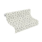 Vliesová tapeta retro - kachličky, květy, geometrická - šedá 410259 / Tapety na zeď Beachhouse (0,53 x 10,05 m) Rasch