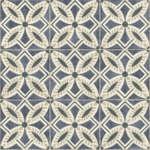 Vliesová tapeta retro - kachličky, květy, geometrická - modrá 410235 / Tapety na zeď Beachhouse (0,53 x 10,05 m) Rasch