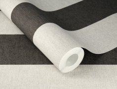 Vliesová tapeta černé a šedé pruhy 600766 / Tapety na zeď Schöner Wohnen CL (0,53 x 10,05 m) Rasch