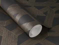 Vliesová tapeta geometrická - černá, zlatá 600445 / Tapety na zeď Schöner Wohnen CL (0,53 x 10,05 m) Rasch