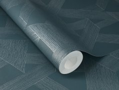 Vliesová tapeta geometrická - modrá, stříbrná 600414 / Tapety na zeď Schöner Wohnen CL (0,53 x 10,05 m) Rasch