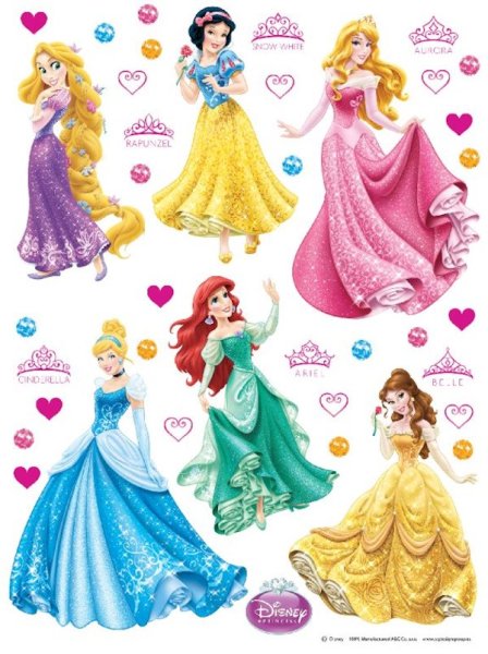 Samolepící dekorace na zeď Disney Princezny AGF1760 (42,5 x 65 cm) AG Design