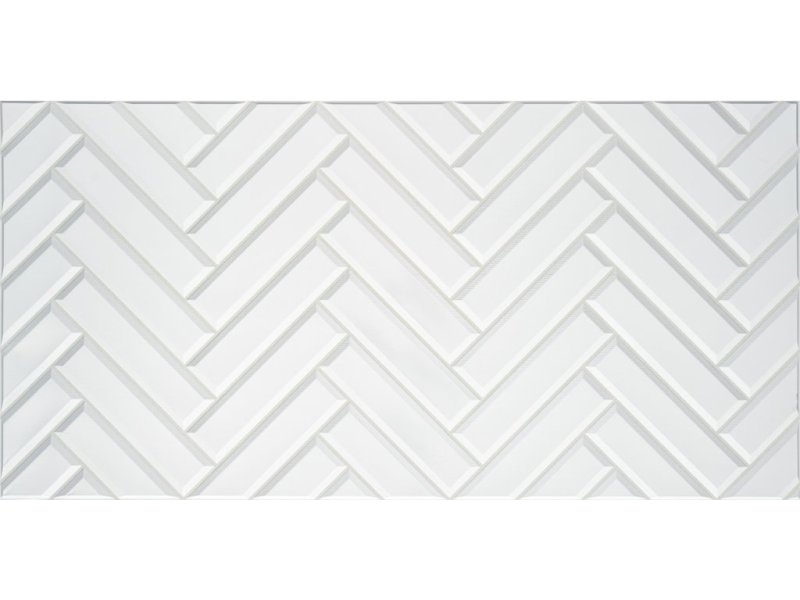 3D obkladový panel na zeď P020 chevron bílý 96 x 48,5 cm / 3D stěnové obkladové panely PVC Regul