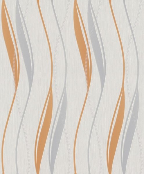 Vliesová tapeta 419825 oranžové vlnky / Tapety na zeď Aldora (0,53 x 10,05 m) Rasch