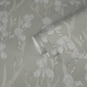 Vliesová tapeta na zeď šedá, bílá, květiny, květinový vzor. Moderní vliesová tapeta z kolekce Daniel Hechter 6