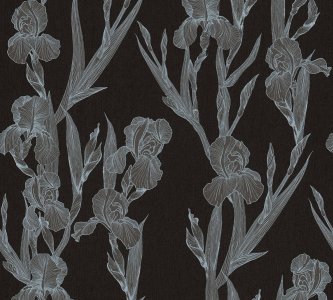 Vliesová tapeta květinový vzor, černá, šedá, bílá barva 375262 / Tapety na zeď 37526-2 Daniel Hechter 6 (0,53 x 10,05 m) A.S.Création