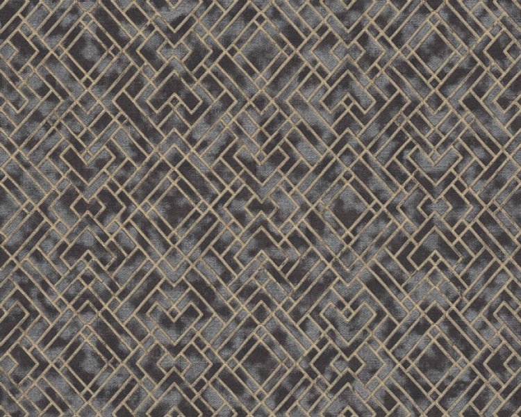 Vliesová 3D tapeta geometrická černá, zlatá 4002388281 (0,53 x 10,05 m) A.S.Création