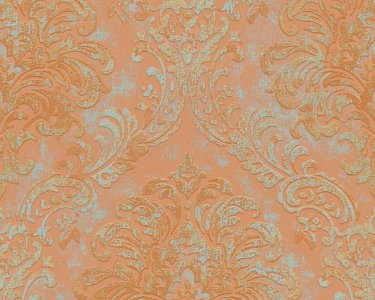 Luxusní vliesová tapeta barokní, zámecká - oranžová, tyrkysová, zlatá 4002391121 (0,53 x 10,05 m) A.S.Création