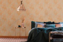 Luxusní vliesová tapeta barokní, zámecká - oranžová, tyrkysová, zlatá 4002391121 (0,53 x 10,05 m) A.S.Création