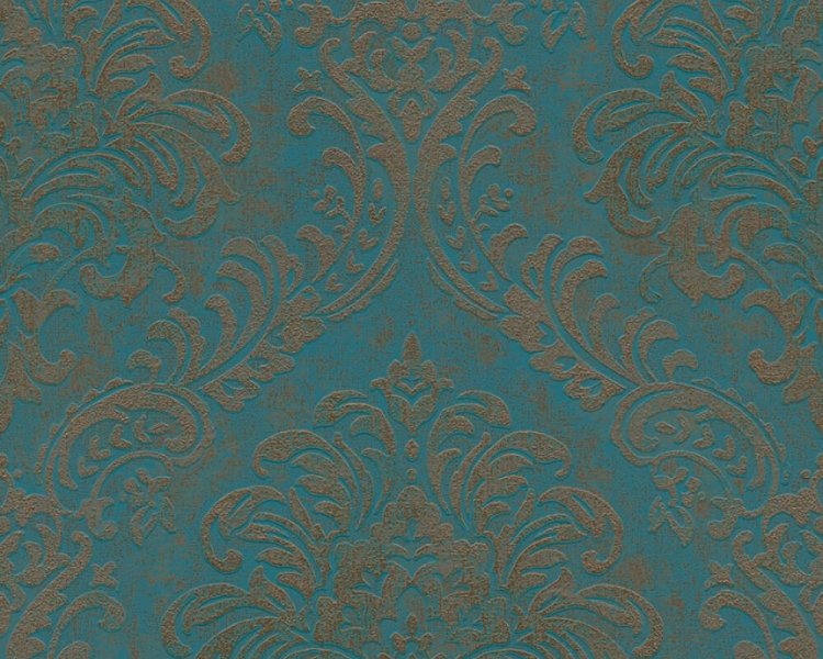 Luxusní vliesová tapeta barokní, zámecká - petrolejová, modrá, zlatá 4002391124 (0,53 x 10,05 m) A.S.Création