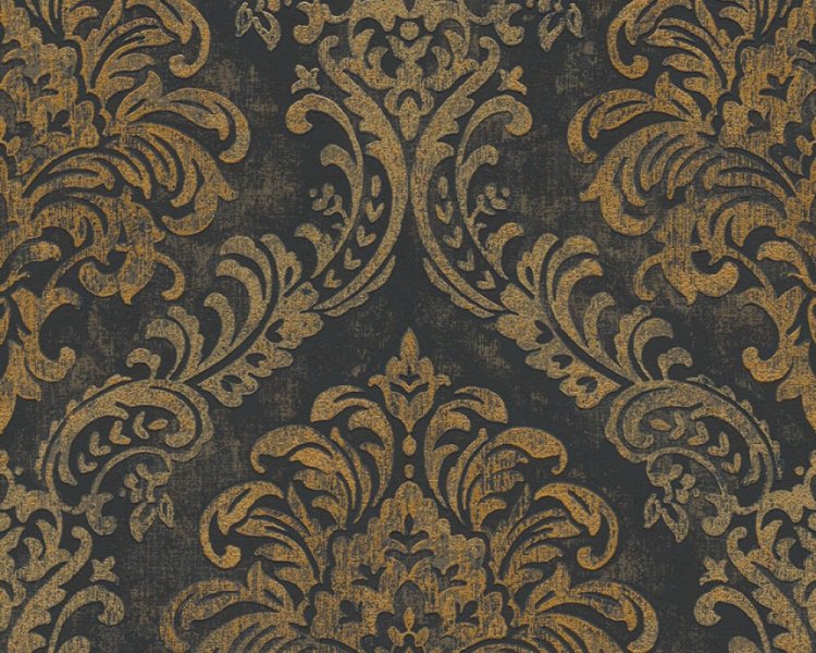 Luxusní vliesová tapeta barokní, zámecká - černá, zlatá 4002391123 (0,53 x 10,05 m) A.S.Création
