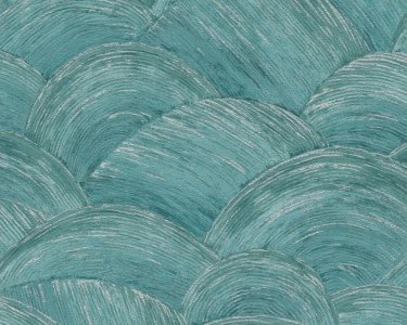 Luxusní vliesová tapeta vlny - tyrkysová, zelená, modrá, stříbrná 4002391052 (0,53 x 10,05 m) A.S.Création