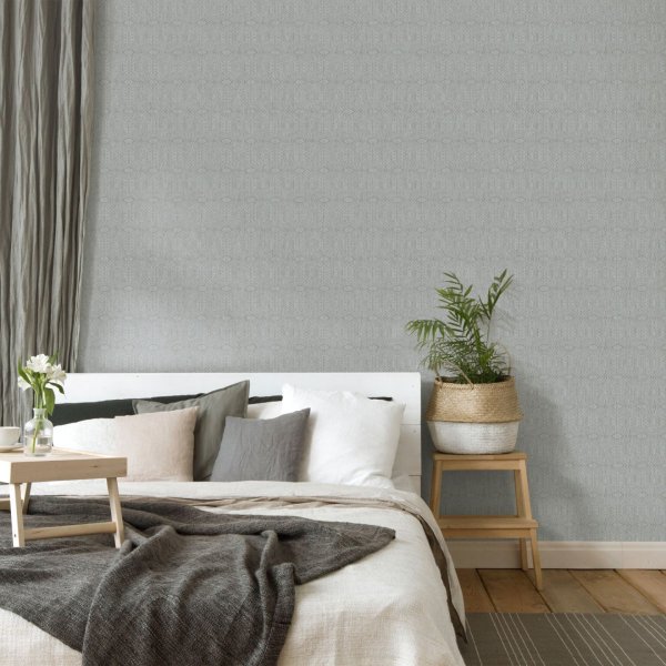 Strukturovaná šedá tapeta, vzor řecké kachličky 65006HTM GREEK TILE CLOUDY GREY / exkluzivní vliesová tapeta na zeď 65006-HTM  FEEL! (0,53 x 10,05 m) Hohenberger