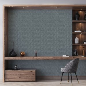 Strukturovaná tapeta, vzor řecké kachličky, barva tmavě modrá,  65009HTM GREEK TILE BLACK BLUE / exkluzivní vliesová tapeta na zeď 65009-HTM  FEEL! (0,53 x 10,05 m) Hohenberger