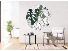 Samolepicí fototapeta Monstera, zelené listy 140x140 cm CR3323 Vector Leaves / kruhové samolepicí vliesové dekorace La Form (ø 140 cm) AG Design