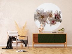 Samolepicí fototapeta Třešňový květ 140x140 cm CR3306 Floating Flowers / kruhové samolepicí vliesové dekorace La Form (ø 140 cm) AG Design