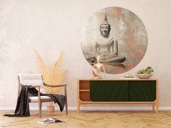 Samolepicí fototapeta Budha 140x140 cm CR3302 / kruhové samolepicí vliesové dekorace La Form (ø 140 cm) AG Design