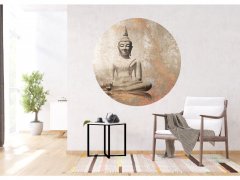 Samolepicí fototapeta Budha 140x140 cm CR3302 / kruhové samolepicí vliesové dekorace La Form (ø 140 cm) AG Design