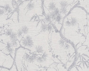 Vliesová designová tapeta přírodní motiv, šedá, bílá, metalická 378673 / Tapety na zeď 37867-3 Metropolitan Stories 2 (0,53 x 10,05 m) A.S.Création