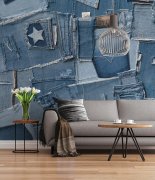 Osmidílná papírová fototapeta Denim Jeans z kolekce Sunny Decor výrobce Komar