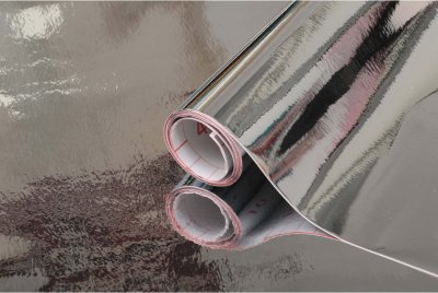 Samolepicí fólie stříbrná lesklá, šířka 45 cm, metráž - 2014527 / metalická samolepící tapeta Hochglanz Silber 200-4527 d-c-fix
