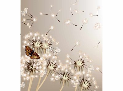 Vliesová fototapeta Pampeliška a motýl 225 x 250 cm + lepidlo zdarma / MS-3-0148 vliesové fototapety na zeď DIMEX