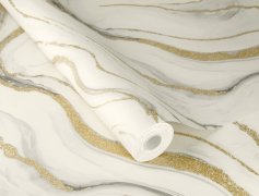 Vliesová tapeta bílo-šedý mramor 497618 / Vliesové tapety na zeď Factory VI (0,53 x 10,05 m) Rasch