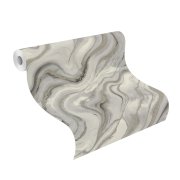 Vliesová tapeta šedo-stíbrný mramor 497625 / Vliesové tapety na zeď Factory VI (0,53 x 10,05 m) Rasch