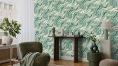 Vliesová tapeta zelený mramor 497632 / Vliesové tapety na zeď Factory VI (0,53 x 10,05 m) Rasch