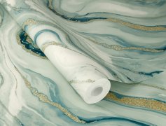 Vliesová tapeta zelený mramor 497632 / Vliesové tapety na zeď Factory VI (0,53 x 10,05 m) Rasch