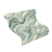 Vliesová tapeta zelený mramor 497632 / Vliesové tapety na zeď Factory VI (0,53 x 10,05 m) Rasch