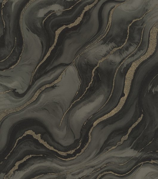 Vliesová tapeta šedo-černý mramor 497663 / Vliesové tapety na zeď Factory VI (0,53 x 10,05 m) Rasch